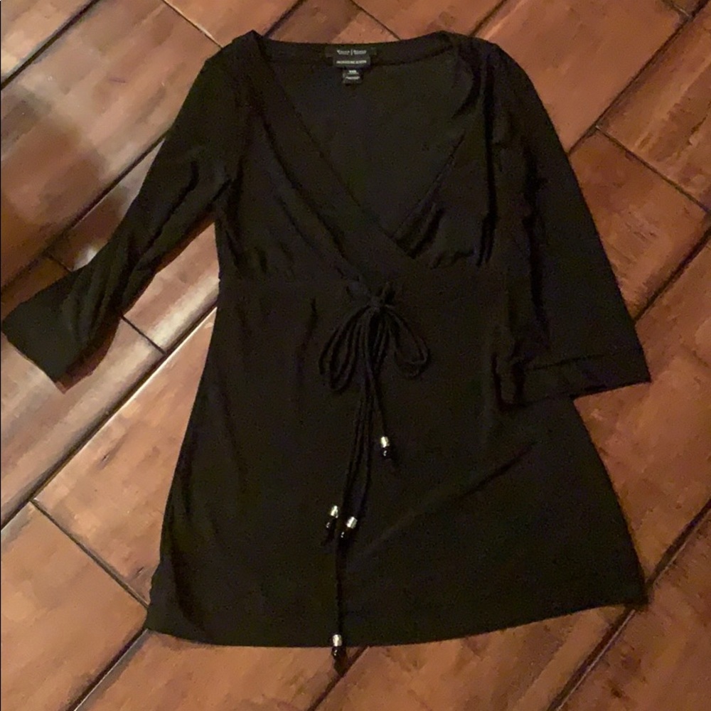 WHBM satiny black tunic top